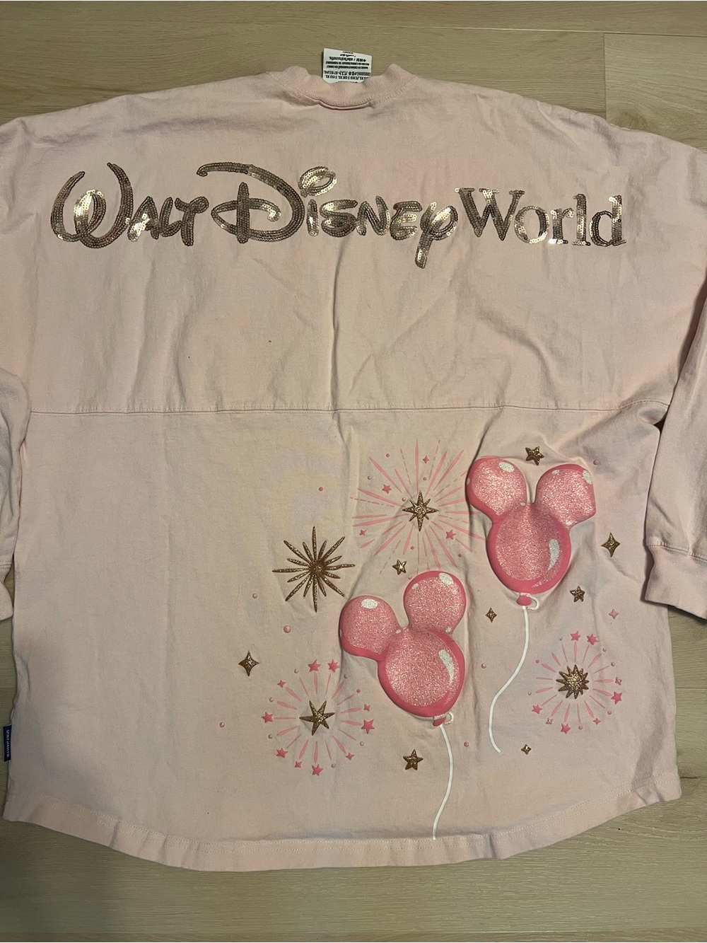 Walt Disney World Spirit Jersey long sleeve XL shirt w/ sequins & glitter paint
